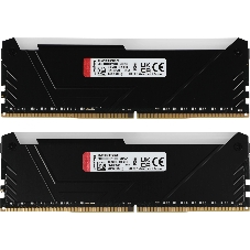 Оперативная память Kingston Fury Beast, DDR4, 16GB (2x8GB), 3200MHz, CL16, DIMM, с радиатором, RGB, черный