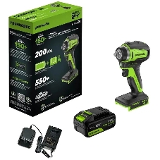 Гайковерт Greenworks G24IW200 аккум. патрон:квад.3/8