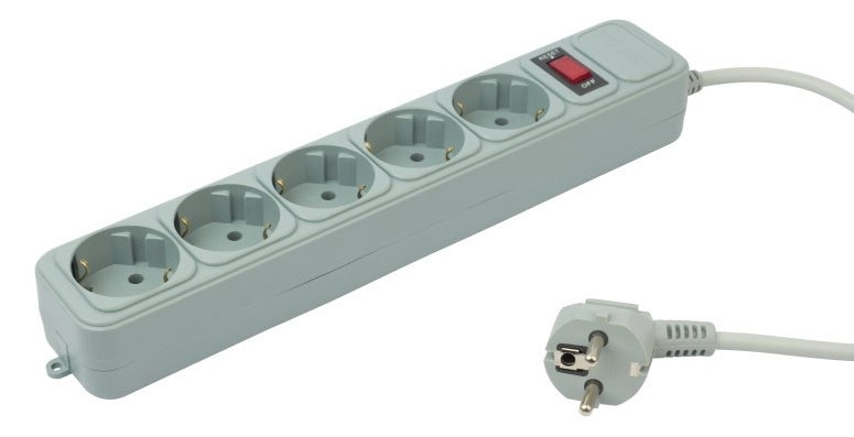 Сетевой фильтр PC Pet AP01006-5-GR 5 м, 5 розеток, серый