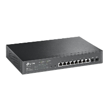 Коммутатор TP-Link JetStream 10-Port Gigabit Smart Switch with 8-Port PoE+, 8× Gigabit PoE+ Ports, 2× Gigabit SFP Slots, 802.3at/af, 150 W PoE Power, 1U 13-inch Rack-mountable Steel CaseIntegration with Omada SDN Controller, 802.1Q VLAN, STP/RSTP/MSTP, IGMP Snoopi