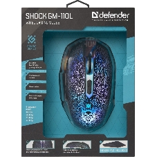 Мышь проводная Defender Shock GM-110L черный, 3200 dpi, USB, кнопки - 6
