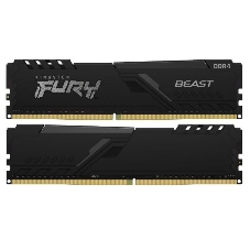 Оперативная память Kingston Fury Beast, DDR4, 64GB (2x32GB), 3600MHz, CL18, DIMM, с радиатором, черный