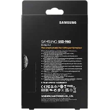 Накопитель SSD Samsung 980, 1000Gb, PCIe 3.0 x4, M.2 2280, NVMe, R/W 3500/3000