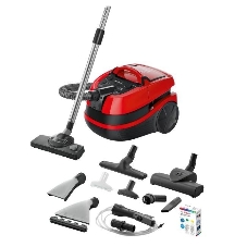 Пылесос Bosch BWD421PET красный, 2100 Вт, уборка влажная/сухая, пылесборник контейнер 5 л
