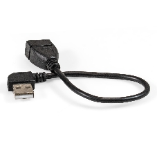 Удлинитель USB 2.0 ExeGate EX-CC-USB2-AMAF-0.15L (Am/Af, угловой 90-градусный коннектор (горизонтальный левый), 0,15м)