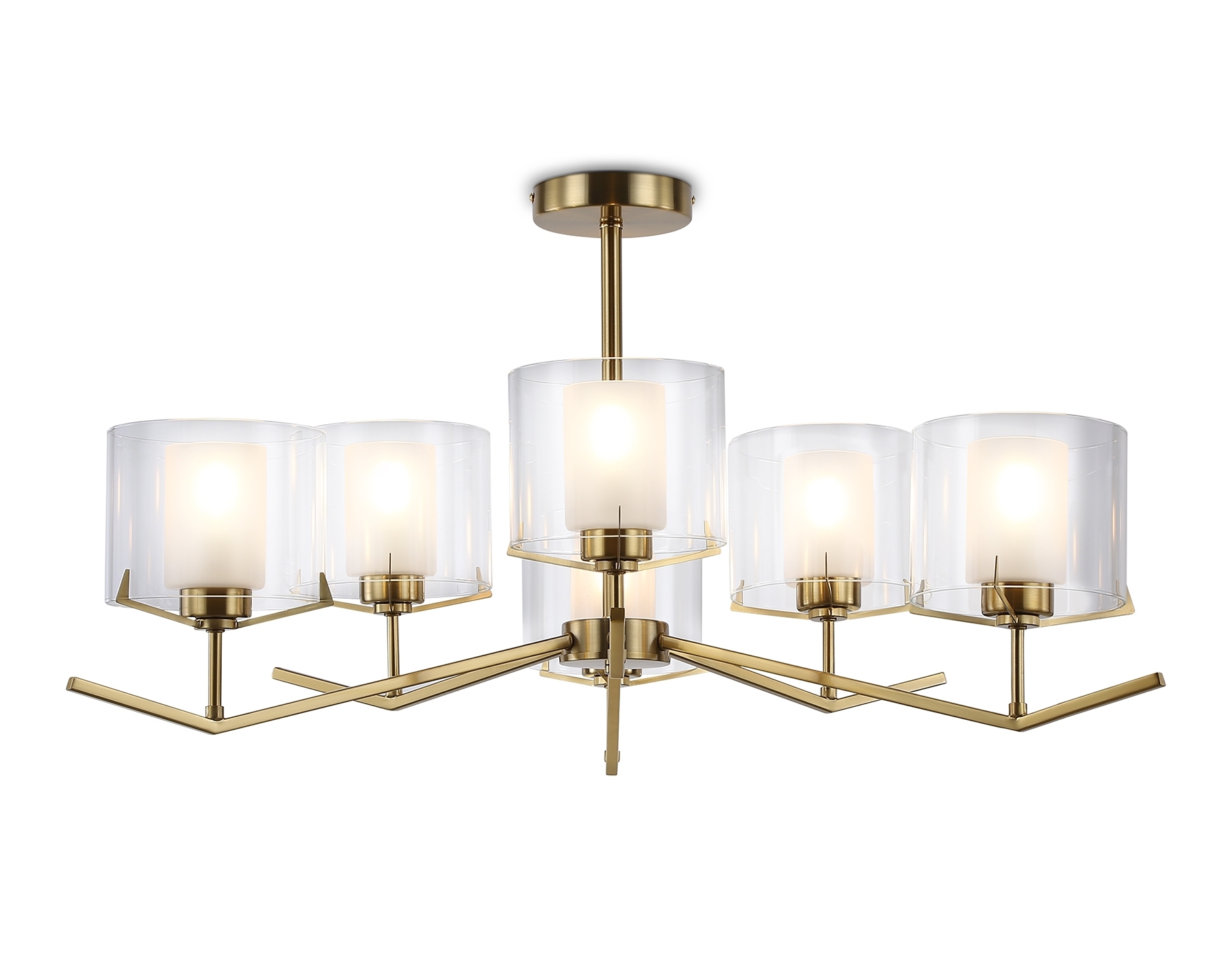 Люстра Ambrella light LH57008/6 BS/FR латунь/белый матовый E14/6 max 40W D850*420