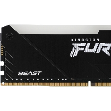 Оперативная память Kingston Fury Beast, DDR4, 16GB (2x8GB), 3200MHz, CL16, DIMM, с радиатором, RGB, черный