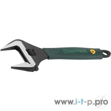 Ключ разводной KRAFTOOLCr-V,фосфатир,эргоном рукоятка из эластомера,увелич зев,угол наклона губок 15град,250мм/10