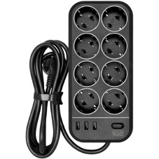 Сетевой фильтр Powercom SP-01 USB2A1CW 3,0М 3.0 м, 4 розетки, белый/серый, коробка