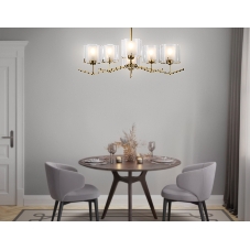 Люстра Ambrella light LH57008/6 BS/FR латунь/белый матовый E14/6 max 40W D850*420