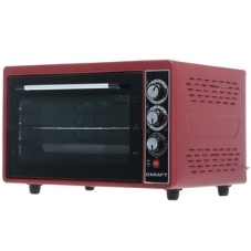 Электрическая плита Kraft КF-MO3804KR красный Мощность 1500(Вт),Объем 38(Л),Напряжение 220-240(В),Максимальная температура 320(°С),Внутренняя подсветка,Конвекция,Таймер отключения 90(Мин)