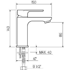 SL133-001F Смеситель для умывальника, ø35