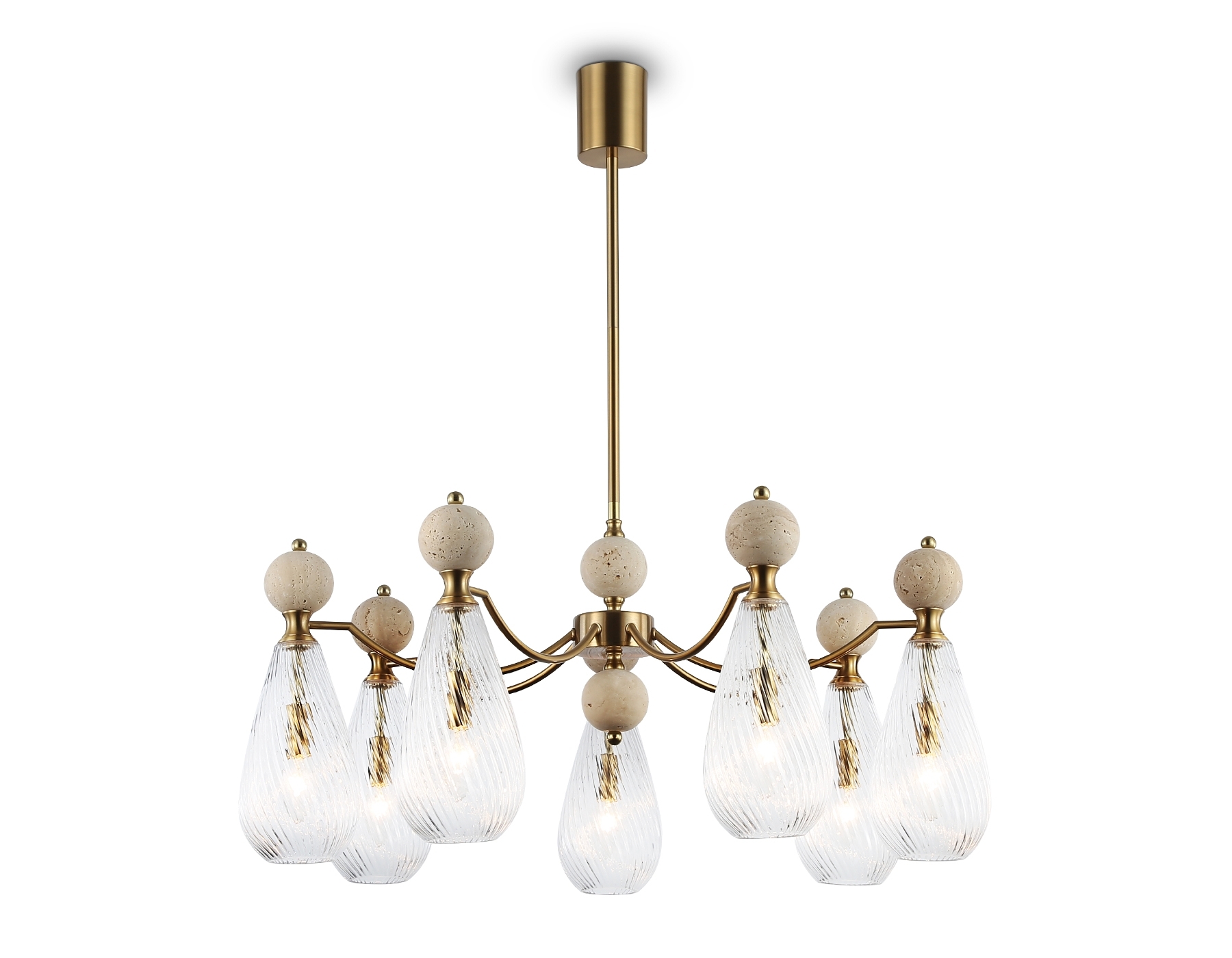 Люстра Ambrella light LH53287/7 BS/CL латунь/прозрачный E14*7 max 40W D815*900