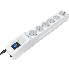 Сетевой фильтр Pilot L GP 6 розеток (5 евро + 1GP) 7 м/Surge protector Pilot L GP 6 outlets (5 EUR + 1GP) 7 m белый