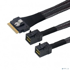 Кабель LR-Link SlimSAS x8 to 2 x miniSAS HD (SFF-8654 x8 - 2 x SFF-8643) Cable, 800мм