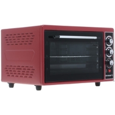 Электрическая плита Kraft КF-MO3804KR красный Мощность 1500(Вт),Объем 38(Л),Напряжение 220-240(В),Максимальная температура 320(°С),Внутренняя подсветка,Конвекция,Таймер отключения 90(Мин)