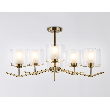 Люстра Ambrella light LH57008/6 BS/FR латунь/белый матовый E14/6 max 40W D850*420