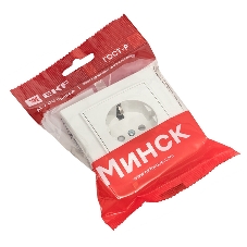 Розетка 1-местная СП с заземлением 16А белая с защ. штор. EKF Basic Минск