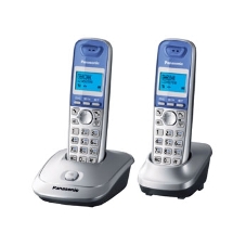 Телефон беспроводной (DECT) Panasonic KX-TG2512RUS (серебристый) Доп трубка в комплекте,АОН, Caller ID,спикерфон на трубке,полифония