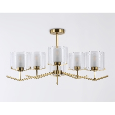 Люстра Ambrella light LH57008/6 BS/FR латунь/белый матовый E14/6 max 40W D850*420