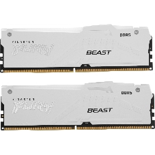 Оперативная память Kingston Fury Beast, DDR5, 32Gb (2x16 Gb), 6400 MHz, CL32, радиатор, RGB, белый