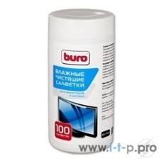 Чистящие средства Buro BU-TSCRL 817440 Туба с чистящими салфетками, для экранов и оптики, 100 шт.