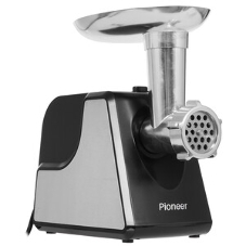 Мясорубка электрическая Pioneer MG225 черный, 3000 Вт, 3.0 кг/мин, реверс, защита от перегрузки, насадки - 4