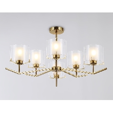 Люстра Ambrella light LH57008/6 BS/FR латунь/белый матовый E14/6 max 40W D850*420