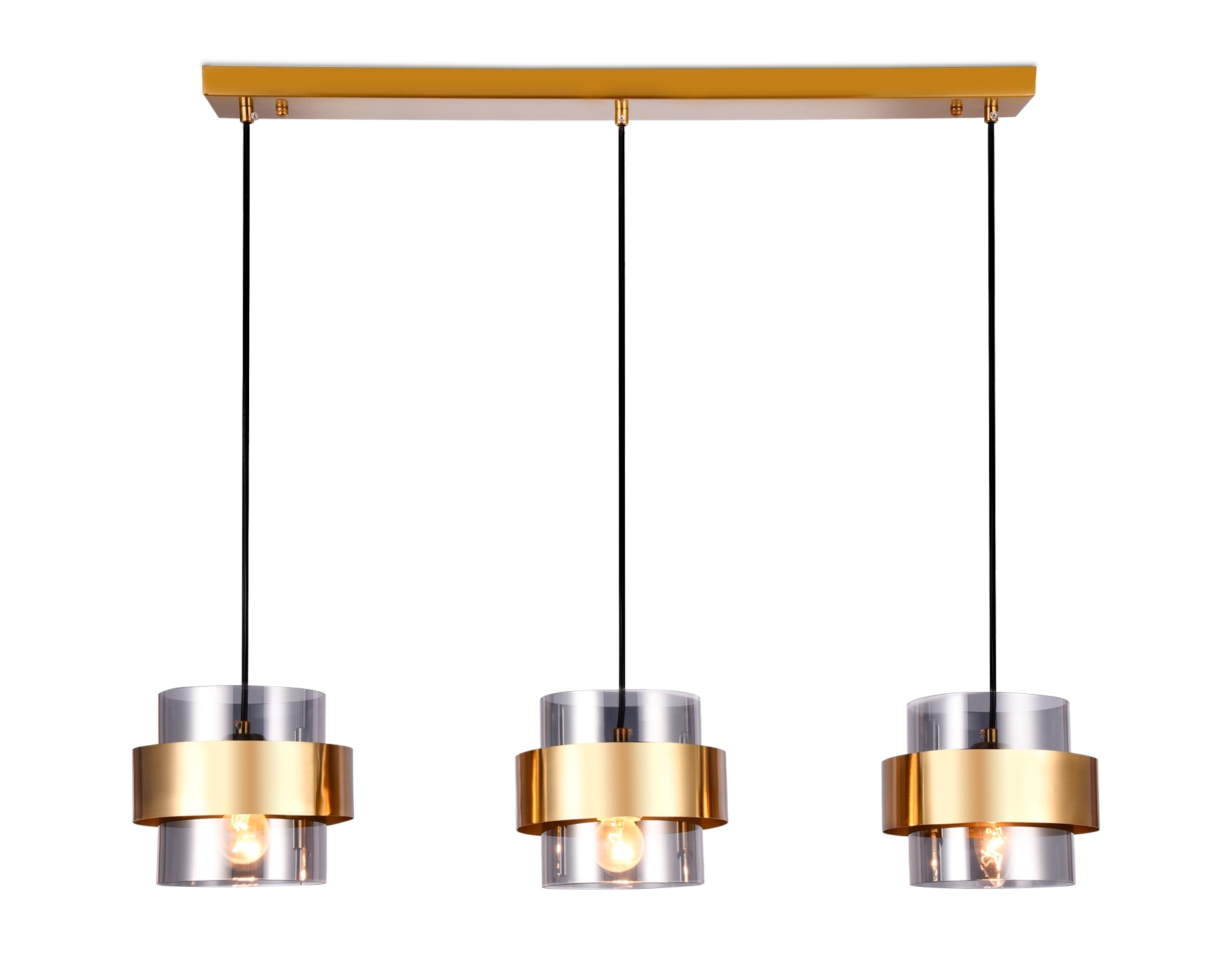 Светильник Ambrella light TR3652/3 GD/SM золото/дымчатый E27/3 max 40W 820*180*700