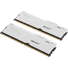 Оперативная память Kingston Fury Beast, DDR5, 32Gb (2x16 Gb), 6400 MHz, CL32, радиатор, RGB, белый