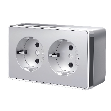Розетка двойная с заземлением Werkel Gallant (серебряный) W5072106