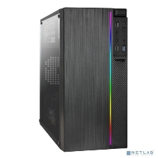 Компьютерный корпус Minitower ExeGate mEVO-9301-EVO800 (mATX, БП EVO800RGb с вент. 12см, с окном, 2хUSB+1хUSB 3.0, HD аудио, черный, с RGb подсветкой)