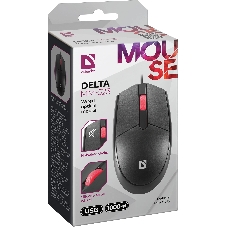 Мышь проводная Defender Delta MM-523 черный, 1000 dpi, USB, кнопки - 3