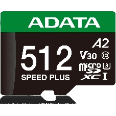 Флеш карта microSD ADATA 512Gb microSDXC Class 10 UHS-I U3 V30 A2 180/160 MB/s (SD адаптер)