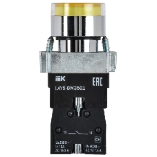 Кнопка управления LAY5-BW3561 IEK BBT50-BW-K05 с подсветкой желтый 1з