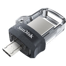 Флешка USB 64 Gb SanDisk Ultra Android Dual OTG, m3.0/USB 3.0, черный