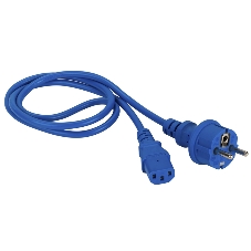 Шнур питания C13-Schuko прямая, 3х0.75, 220В, 10А, синий, 3 метра