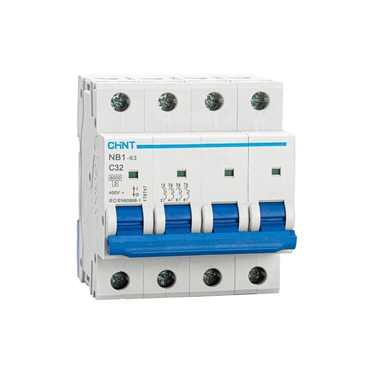 Выключатель автоматический CHINT NB1-63 4P 32A 6кА х-ка C