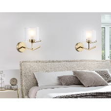 Настенный светильник Ambrella light LH57010 BS/FR латунь/белый матовый E14 max 40W 280*150*220