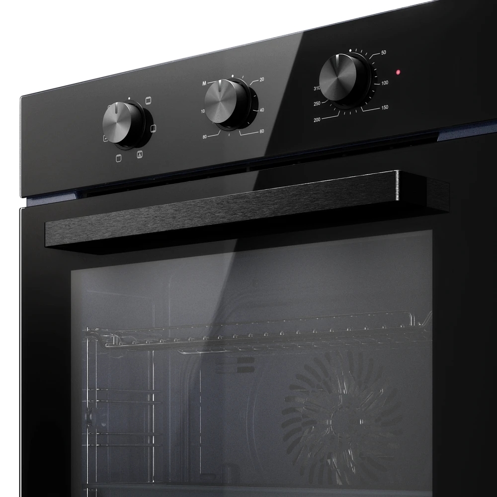 Духовой шкаф MONSHER MOE 6023 Static Noir, High-Tech, 78 л, поворотное управление, таймер, 6 режимов, макс. температура 310 градусов, энергоэффективность А, цвет черный