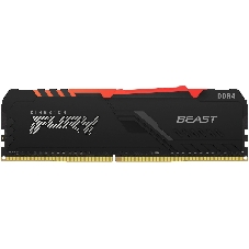 Оперативная память Kingston Fury Beast, DDR4, 16GB (1x16GB), 3200MHz, CL16, DIMM, с радиатором, RGB, черный