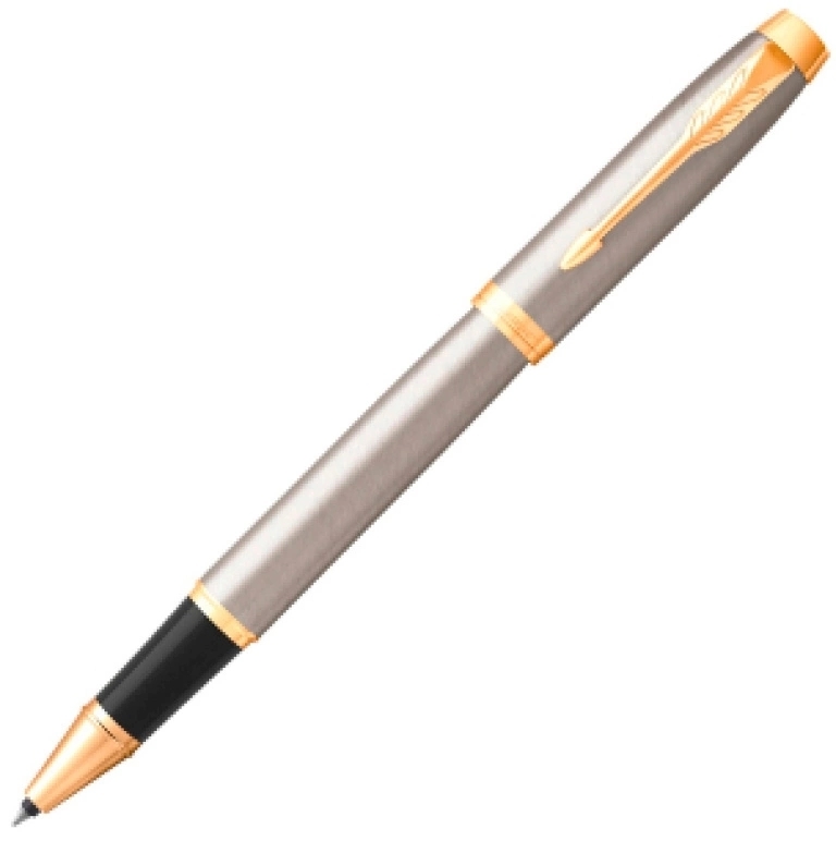 Ручка роллер Parker IM Core T321 (CW1931663) Brushed Metal GT, F, черные чернила, подарочная коробка