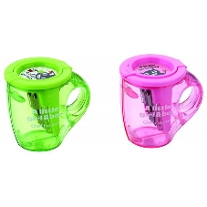 Точилка для карандашей ручная Deli Cup E0551, 2 отверстия, пластик, ассорти, дисплей