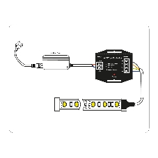 Контроллер GS11551 WIFI Tuya RGB 24A 12V 288W/ 24V 576W (ПДУ Радио 2.4G CR2025)