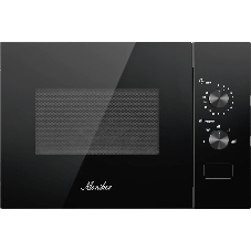 Встраиваемая микроволновая печь MONSHER MMH 1015 Noir черный, 15 л, 600 Вт, переключатели - поворотный механизм