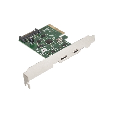 Контроллер ExeGate EXE-313 PCI-Ex4, 2*USB3.1 Type-C ext, разъем доп.питания (OEM)