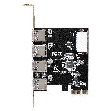 Контроллер ExeGate EXE-314 v2.0 (PCI-E x1 v2.0, 4хUSB 3.0 ext., разъем доп.питания Molex, VIA Labs Chipset VL805)