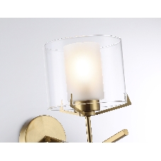 Настенный светильник Ambrella light LH57010 BS/FR латунь/белый матовый E14 max 40W 280*150*220