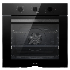 Духовой шкаф MONSHER MOE 6023 Static T Noir, High-Tech, 78 л, поворотное управление, таймер, 6 режимов, макс. температура 310 градусов, телескопические направляющие (на 1 уровень), энергоэффективность А, цвет черный