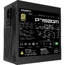Блок питания Gigabyte P750GM (GP-P750GM), 750Вт, 80 PLUS Gold, 120мм, модульный, черный